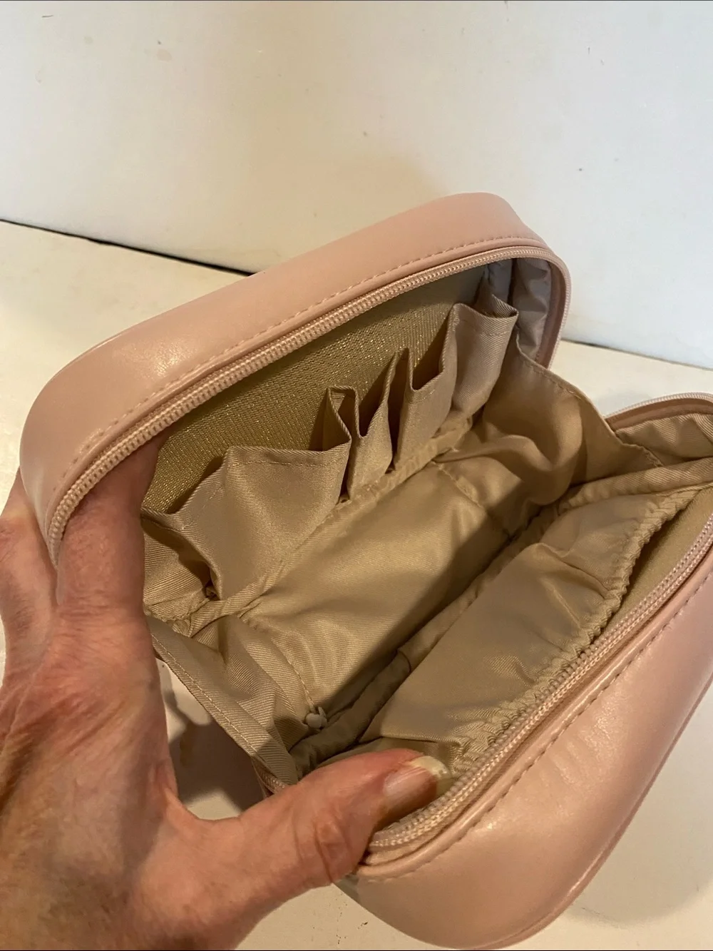 NWOT Blush Pink Faux Leather Cosmetic Case